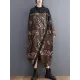 Asymmetric Printed Split-Front Split-Joint Long Sleeves Loose Mock Neck Midi Dresses Asymmetric Printed Split-Front Split-Joint Long Sleeves Loose Mock Neck Midi Dresses