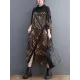 Asymmetric Printed Split-Front Split-Joint Long Sleeves Loose Mock Neck Midi Dresses Asymmetric Printed Split-Front Split-Joint Long Sleeves Loose Mock Neck Midi Dresses