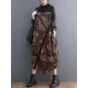 Asymmetric Printed Split-Front Split-Joint Long Sleeves Loose Mock Neck Midi Dresses Asymmetric Printed Split-Front Split-Joint Long Sleeves Loose Mock Neck Midi Dresses