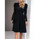 Pleated Solid Color Split-Joint Puff Sleeves Skinny V-Neck Midi Dresses Pleated Solid Color Split-Joint Puff Sleeves Skinny V-Neck Midi Dresses