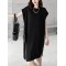 Loose Short Sleeves Asymmetric Zipper Round-Neck Dresses Midi Dresses