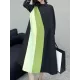 Long Sleeves Loose Asymmetric Buttoned Contrast Color Split-Joint Lapel Midi Dresses Shirt Dress Long Sleeves Loose Asymmetric Buttoned Contrast Color Split-Joint Lapel Midi Dresses Shirt Dress