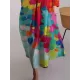 Loose Colorful Contrast Color Printed Round-Neck Midi Dresses Loose Colorful Contrast Color Printed Round-Neck Midi Dresses