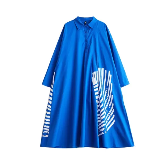 Asymmetric Buttoned Pleated Printed Split-Joint A-Line Long Sleeves Lapel Shirt Dress Midi Dresses Asymmetric Buttoned Pleated Printed Split-Joint A-Line Long Sleeves Lapel Shirt Dress Midi Dresses