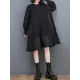 Pleated Solid Color Split-Joint Loose Puff Sleeves Round-neck Midi Dresses Pleated Solid Color Split-Joint Loose Puff Sleeves Round-neck Midi Dresses