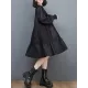 Pleated Solid Color Split-Joint Loose Puff Sleeves Round-neck Midi Dresses Pleated Solid Color Split-Joint Loose Puff Sleeves Round-neck Midi Dresses