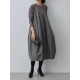 Split-Joint Long Sleeves Loose Round-Neck Midi Dresses Split-Joint Long Sleeves Loose Round-Neck Midi Dresses