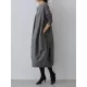 Split-Joint Long Sleeves Loose Round-Neck Midi Dresses Split-Joint Long Sleeves Loose Round-Neck Midi Dresses