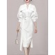See-Through Split-Joint Split-Side Tied Waist Long Sleeves Loose V-Neck Shirt Dress Midi Dresses See-Through Split-Joint Split-Side Tied Waist Long Sleeves Loose V-Neck Shirt Dress Midi Dresses