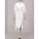 See-Through Split-Joint Split-Side Tied Waist Long Sleeves Loose V-Neck Shirt Dress Midi Dresses See-Through Split-Joint Split-Side Tied Waist Long Sleeves Loose V-Neck Shirt Dress Midi Dresses