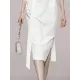 See-Through Split-Joint Split-Side Tied Waist Long Sleeves Loose V-Neck Shirt Dress Midi Dresses See-Through Split-Joint Split-Side Tied Waist Long Sleeves Loose V-Neck Shirt Dress Midi Dresses