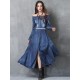 Off Shoulder Split-front Embroidered Midi Dresses Off Shoulder Split-front Embroidered Midi Dresses