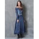 Off Shoulder Split-front Embroidered Midi Dresses Off Shoulder Split-front Embroidered Midi Dresses