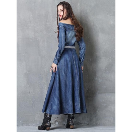 Off Shoulder Split-front Embroidered Midi Dresses Off Shoulder Split-front Embroidered Midi Dresses