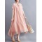 Original Solid Lapel Frenum Dress