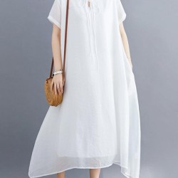 Original Solid Lapel Frenum Dress