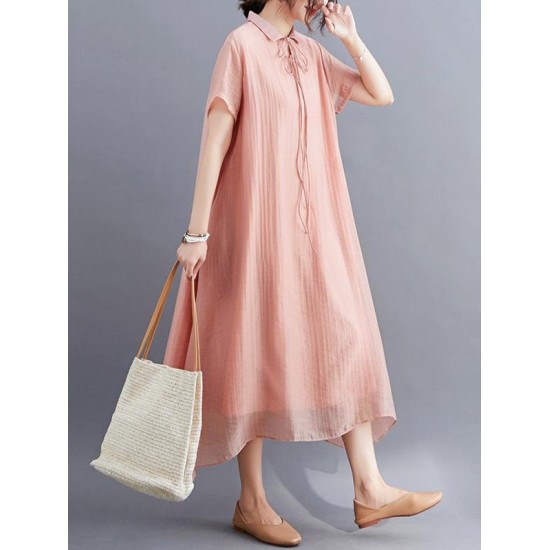 Original Solid Lapel Frenum Dress Original Solid Lapel Frenum Dress