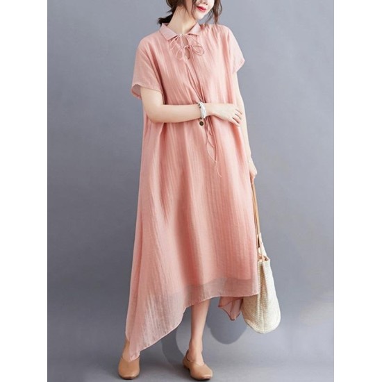Original Solid Lapel Frenum Dress Original Solid Lapel Frenum Dress