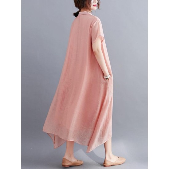 Original Solid Lapel Frenum Dress Original Solid Lapel Frenum Dress