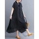 Original Solid Lapel Frenum Dress Original Solid Lapel Frenum Dress