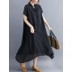 Original Solid Lapel Frenum Dress Original Solid Lapel Frenum Dress