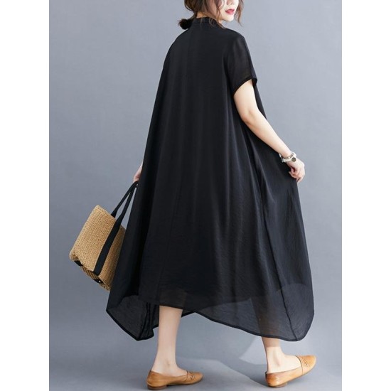 Original Solid Lapel Frenum Dress Original Solid Lapel Frenum Dress