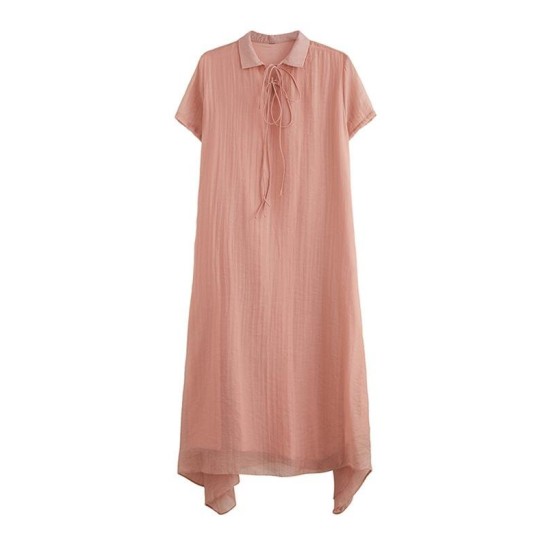 Original Solid Lapel Frenum Dress Original Solid Lapel Frenum Dress