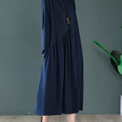 Original Solid High-Neck Knitting Dress