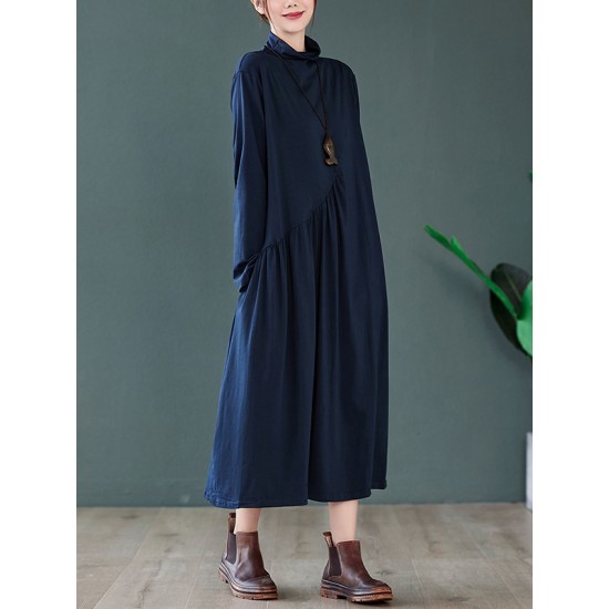 Original Solid High-Neck Knitting Dress Original Solid High-Neck Knitting Dress