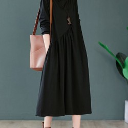 Original Solid High-Neck Knitting Dress