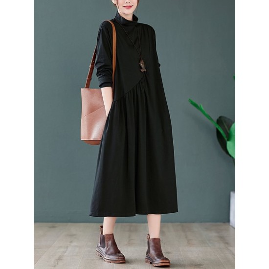 Original Solid High-Neck Knitting Dress Original Solid High-Neck Knitting Dress