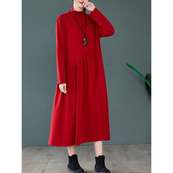 Original Solid High-Neck Knitting Dress Original Solid High-Neck Knitting Dress