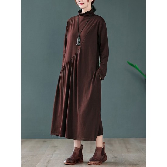 Original Solid High-Neck Knitting Dress Original Solid High-Neck Knitting Dress