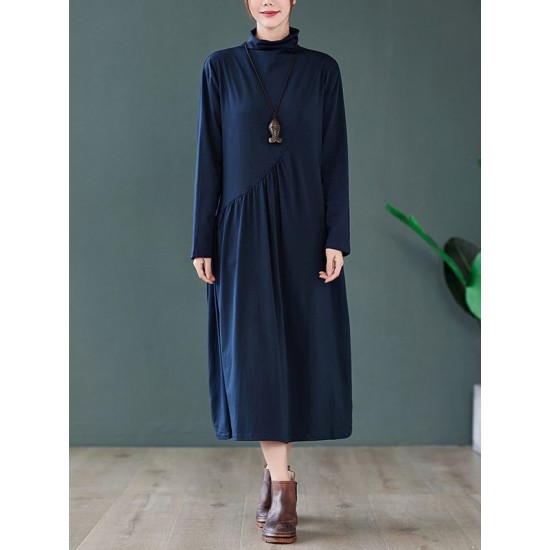 Original Solid High-Neck Knitting Dress Original Solid High-Neck Knitting Dress