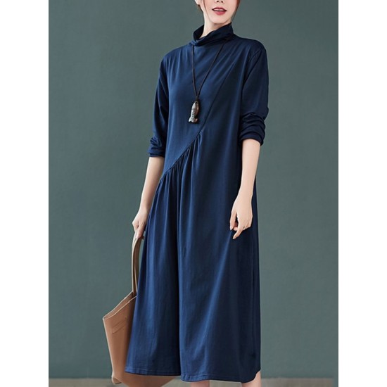 Original Solid High-Neck Knitting Dress Original Solid High-Neck Knitting Dress