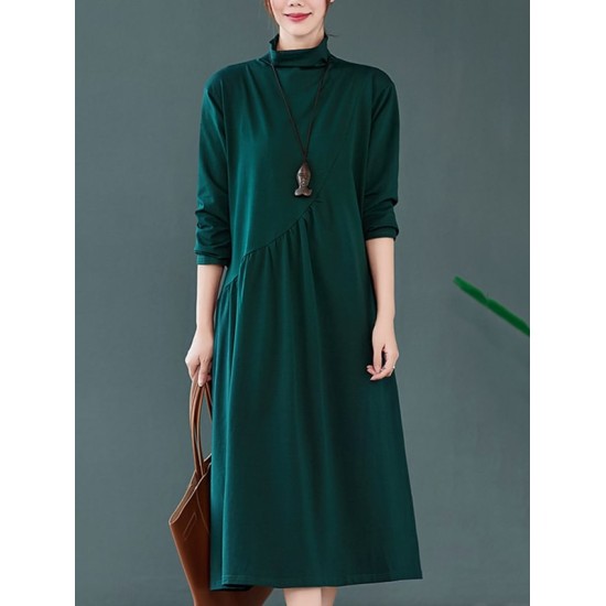 Original Solid High-Neck Knitting Dress Original Solid High-Neck Knitting Dress