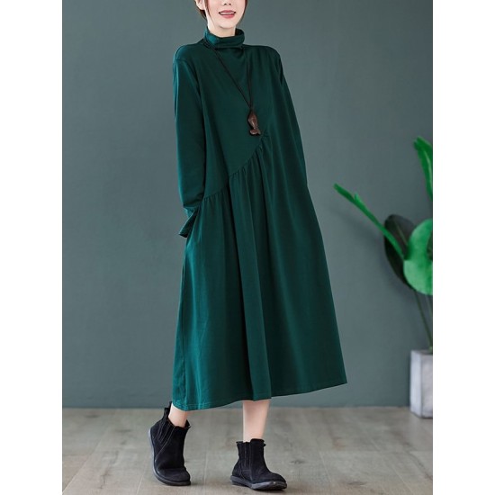 Original Solid High-Neck Knitting Dress Original Solid High-Neck Knitting Dress
