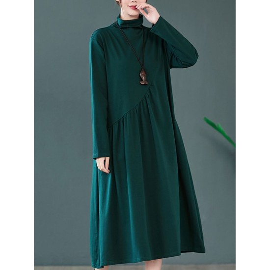 Original Solid High-Neck Knitting Dress Original Solid High-Neck Knitting Dress