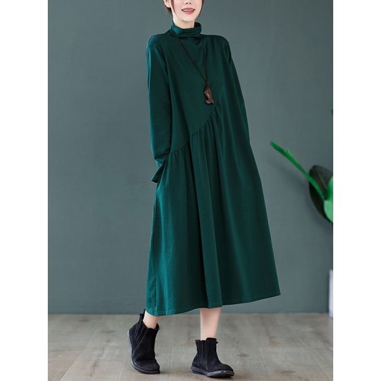Original Solid High-Neck Knitting Dress Original Solid High-Neck Knitting Dress
