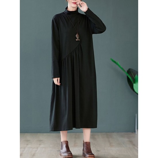 Original Solid High-Neck Knitting Dress Original Solid High-Neck Knitting Dress