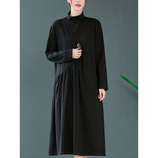 Original Solid High-Neck Knitting Dress Original Solid High-Neck Knitting Dress