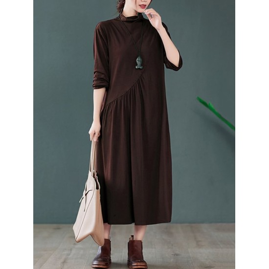 Original Solid High-Neck Knitting Dress Original Solid High-Neck Knitting Dress
