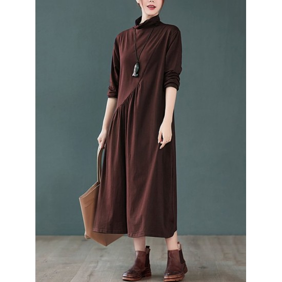 Original Solid High-Neck Knitting Dress Original Solid High-Neck Knitting Dress