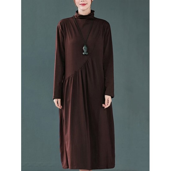 Original Solid High-Neck Knitting Dress Original Solid High-Neck Knitting Dress