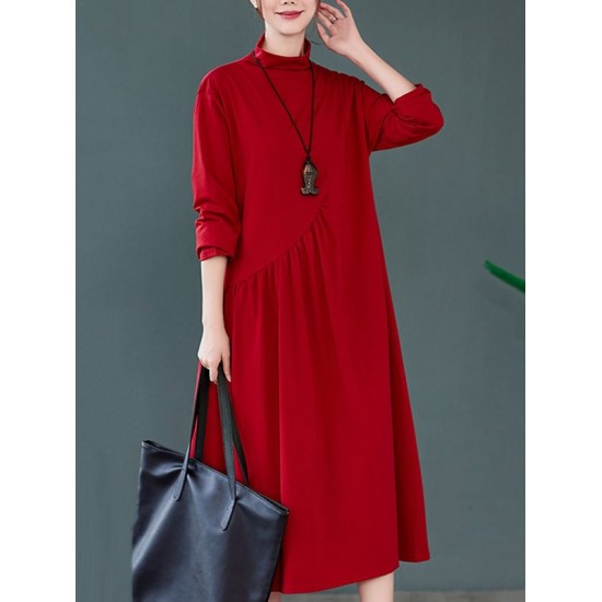 Original Solid High-Neck Knitting Dress Original Solid High-Neck Knitting Dress