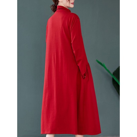 Original Solid High-Neck Knitting Dress Original Solid High-Neck Knitting Dress