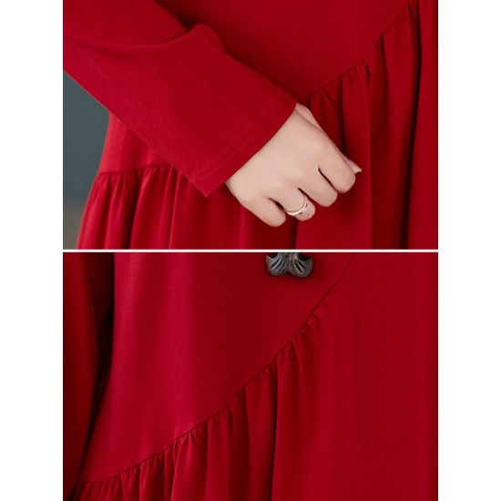 Original Solid High-Neck Knitting Dress Original Solid High-Neck Knitting Dress