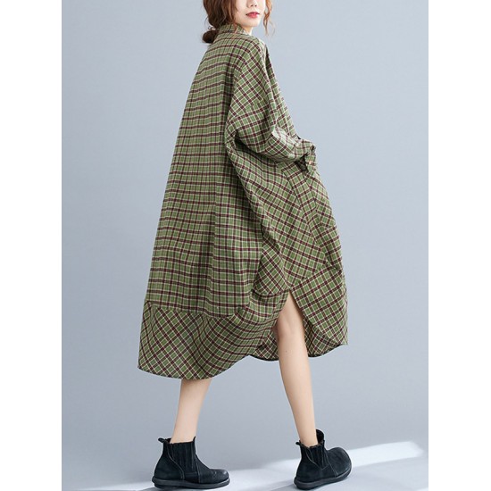 Vintage Plaid Irregularity Shirt Dresses Vintage Plaid Irregularity Shirt Dresses