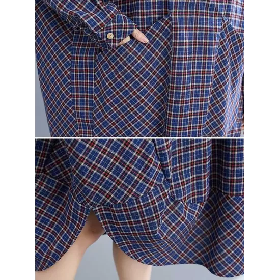 Vintage Plaid Irregularity Shirt Dresses Vintage Plaid Irregularity Shirt Dresses