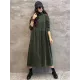 Original Solid Corduroy Lapel Dress Original Solid Corduroy Lapel Dress